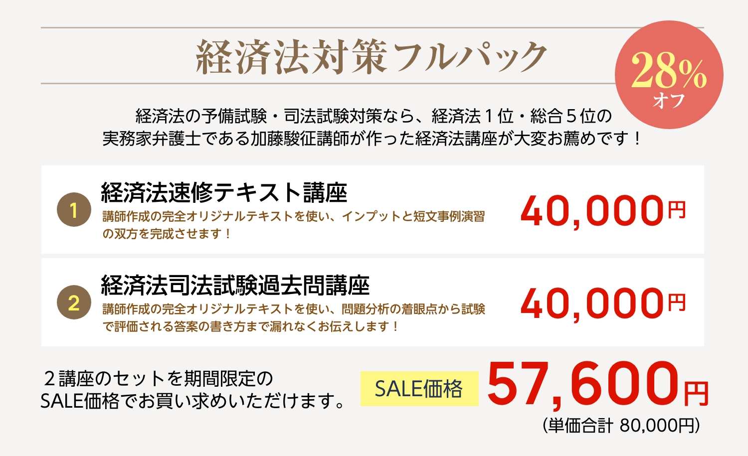大変お得なセットプラン】最大35％オフ ＆ 論証集無料付属 | 加藤喬 